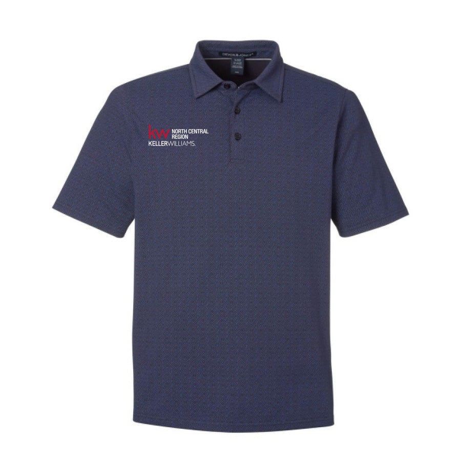 KW North Central Men's Performance Geo Polo - Navy/French Blue
