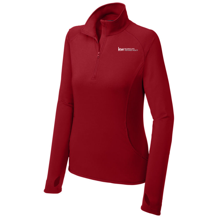 KWPR Women's Sport-Tek Sport-Wick 1/4-Zip Pullover - Deep Red