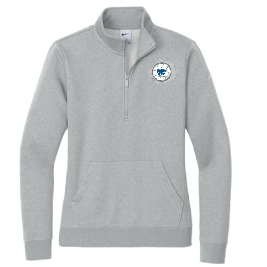 EAGAN VOLLEYBALL FANWEAR - LADIES CLUB FLEECE SWOOSH 1/2 ZIP (OPTION 2)