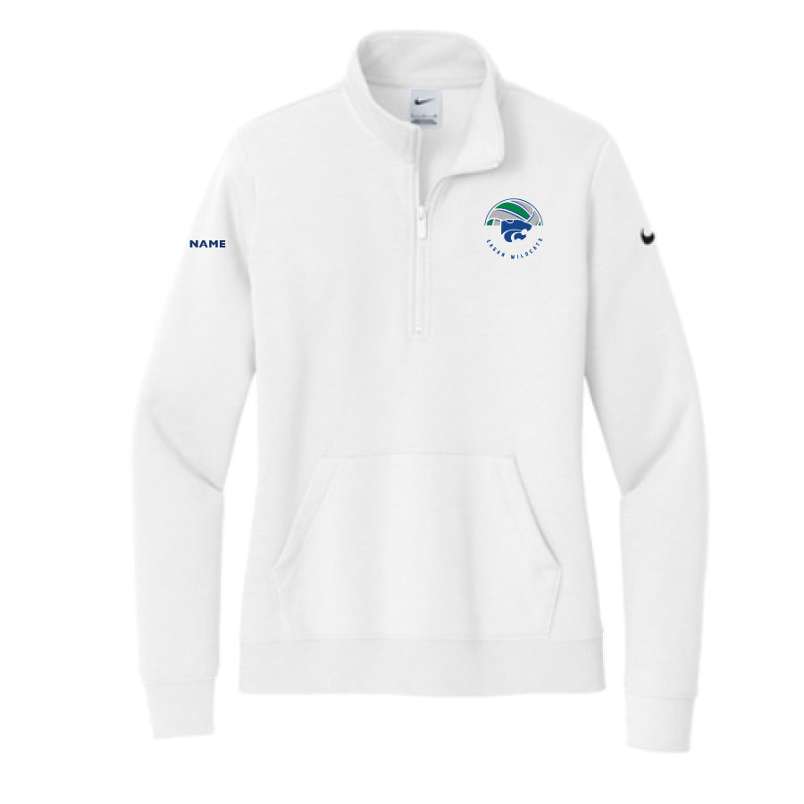 EAGAN VOLLEYBALL FANWEAR - LADIES CLUB FLEECE SWOOSH 1/2 ZIP (OPTION 1)