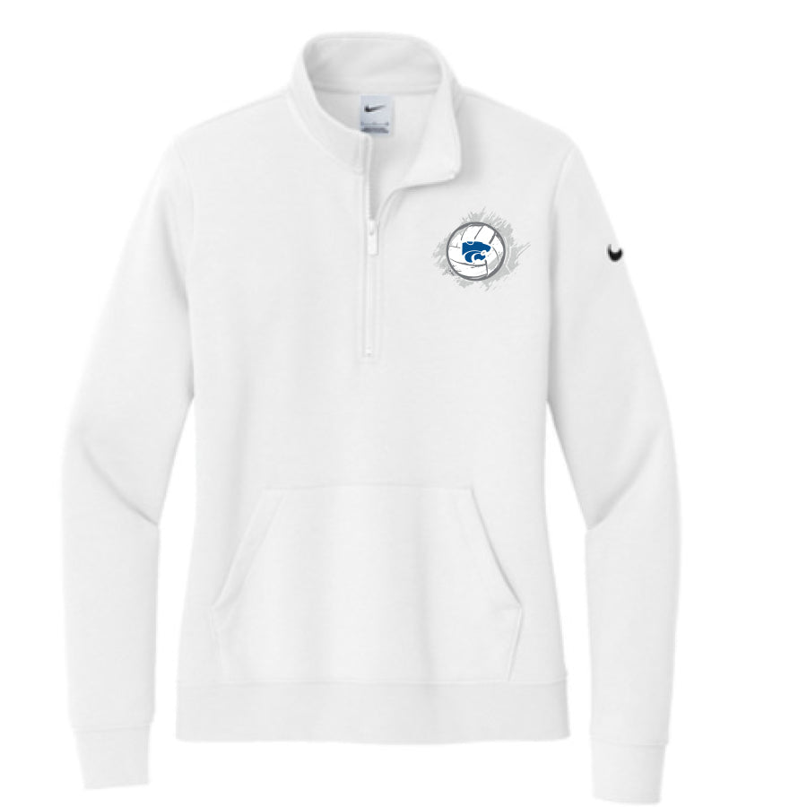 EAGAN VOLLEYBALL FANWEAR - LADIES CLUB FLEECE SWOOSH 1/2 ZIP (OPTION 2)