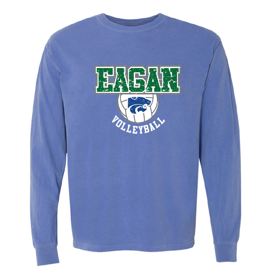 EAGAN VOLLEYBALL FANWEAR - HEAVYWEIGHT LS TEE FLO BLUE