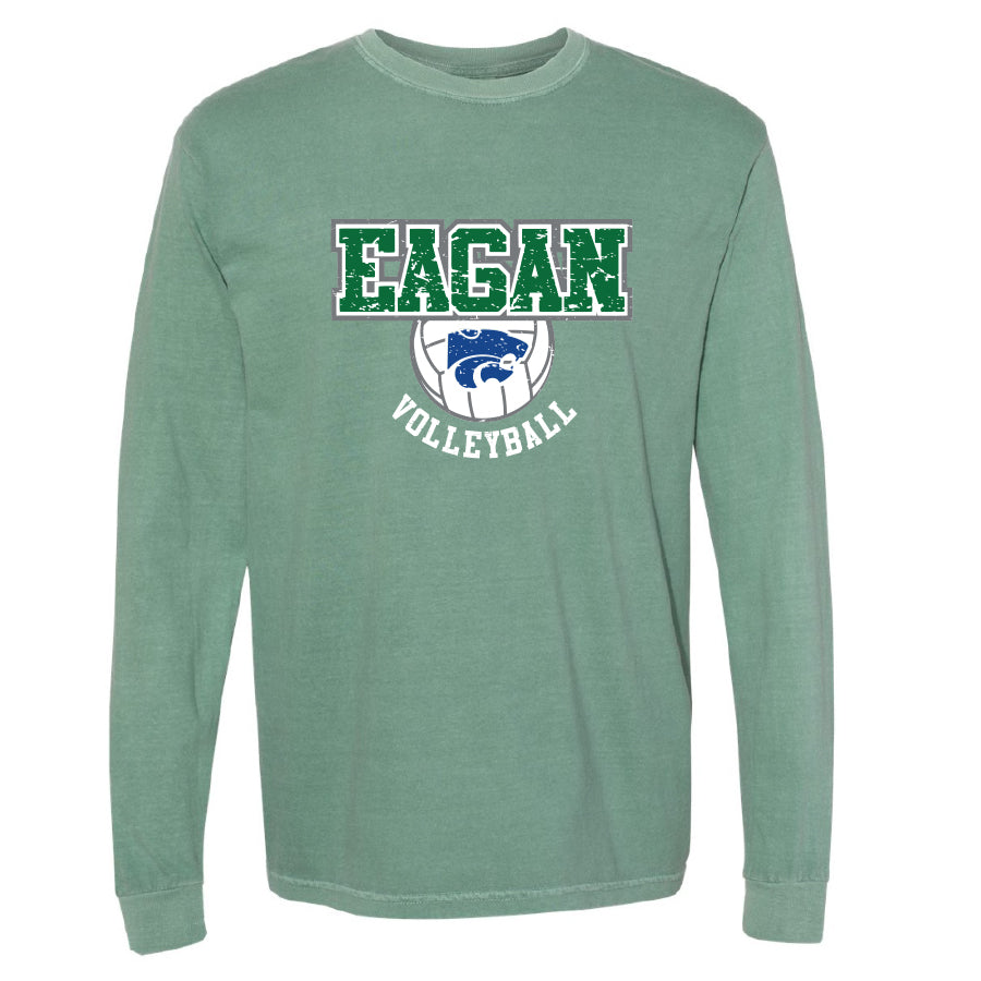 EAGAN VOLLEYBALL FANWEAR - HEAVYWEIGHT LS TEE LIGHT GREEN