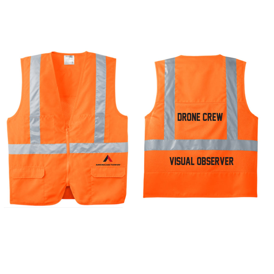 AMERICAN TOWER/DRONE CREW - Class 2 Mesh Back Safety Vest