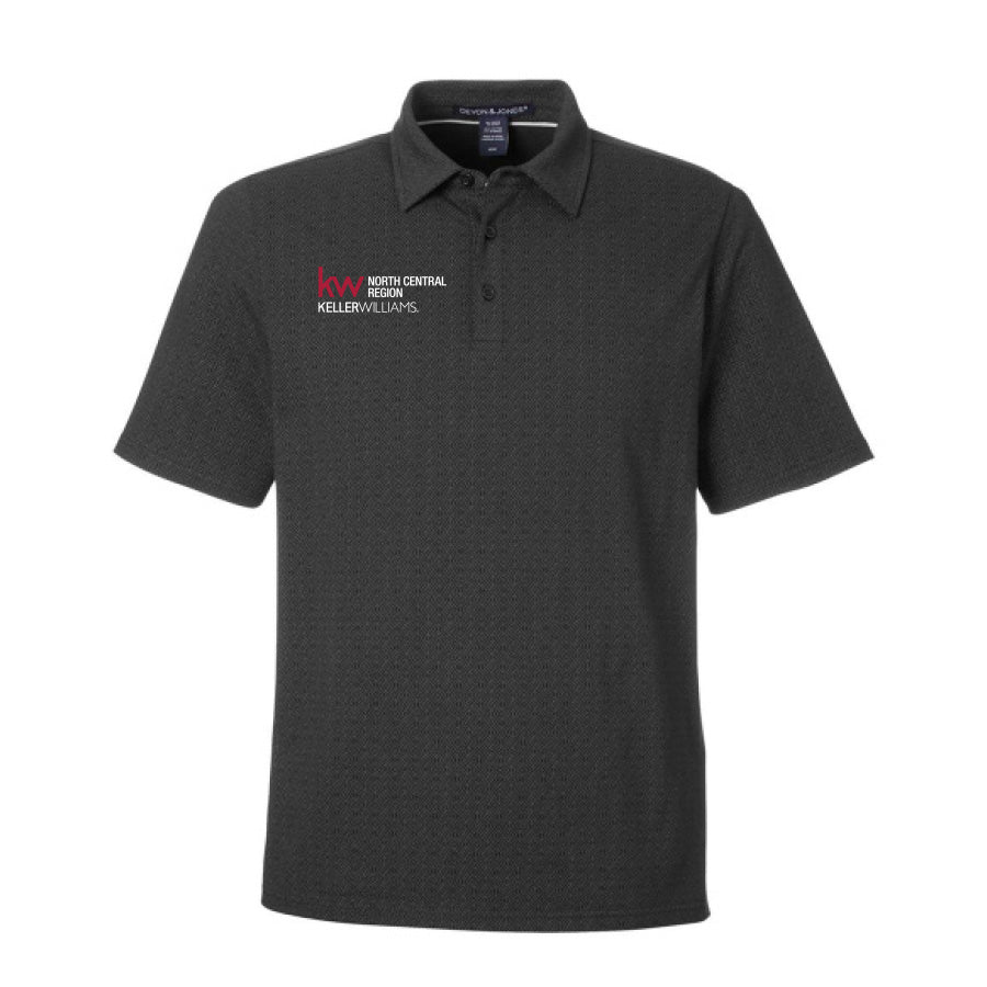 KW North Central Men's Performance Geo Polo - Black/Graphite