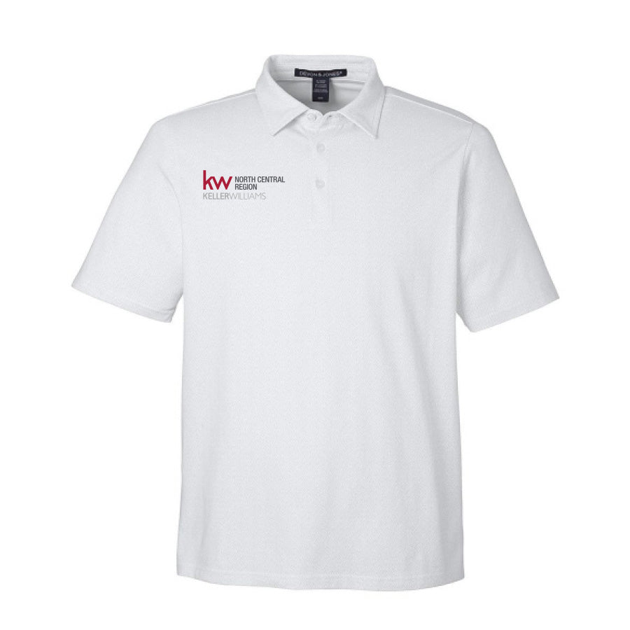 KW North Central Men's Performance Geo Polo - White/Silver