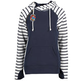 APPLE VALLEY FIRE DEPT - STATION 3 - LADIES STRIPE DOUBLE HOOD PULLOVER