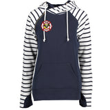 APPLE VALLEY FIRE DEPT - STATION 1 - LADIES STRIPE DOUBLE HOOD PULLOVER