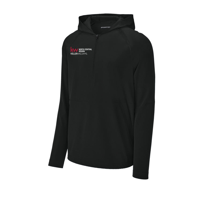 KW North Central Men's 1/2 Zip Long Sleeve Hooded Jacket - Black
