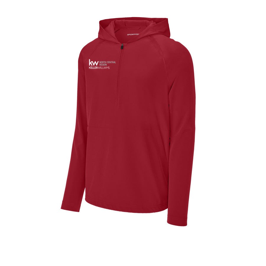KW North Central Men's 1/2 Zip Long Sleeve Hooded Jacket - Deep Red